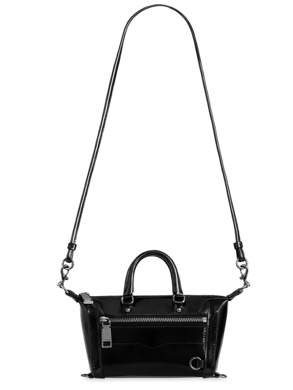 Rebecca Minkoff Black Patent Leather Mini Satchel Crossbody Bag NWT